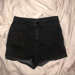 BDG high waisted black jean shorts